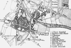 Pianta della città di Susa risalente al 1840.