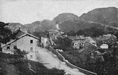 Giaglione. Antica immagine del paese.